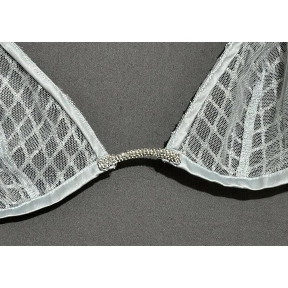 For Love And Lemons Holiday 2023 Bralette Silver Glitter - Picture 3 of 6